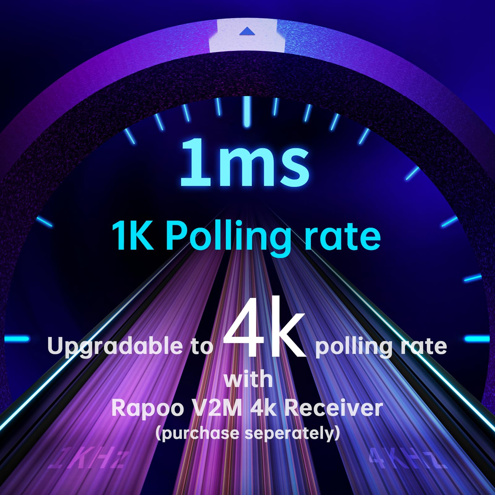 RAPOO VT9Pro Wireless Gaming Mouse - 26000 DPI PAW 3398 Sensor, 1ms Response Time, 10 Programmable Buttons, Lightweight Esports Mouse with Long Battery Life (White) - Perfect for FPS, MOBA Games and Professional Gaming