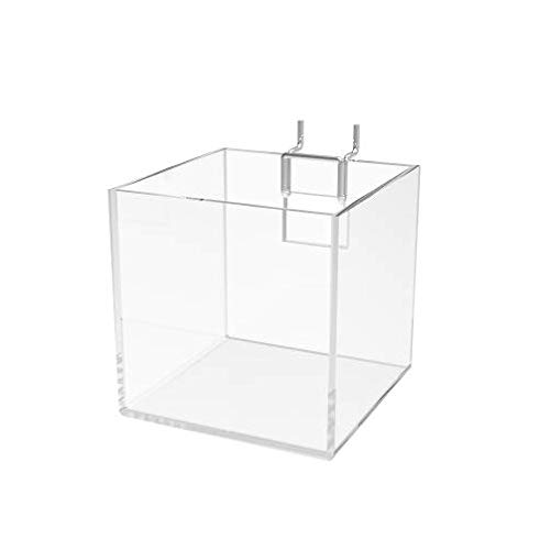 FixtureDisplays® Clear Acrylic Slatwall Candy Bin - 2 Pack Plexiglass Holder for Pens, Pencils, Rulers & Office Supplies (100800-2PK-NPF) - Perfect for Retail Stores, Classrooms & Home Organization