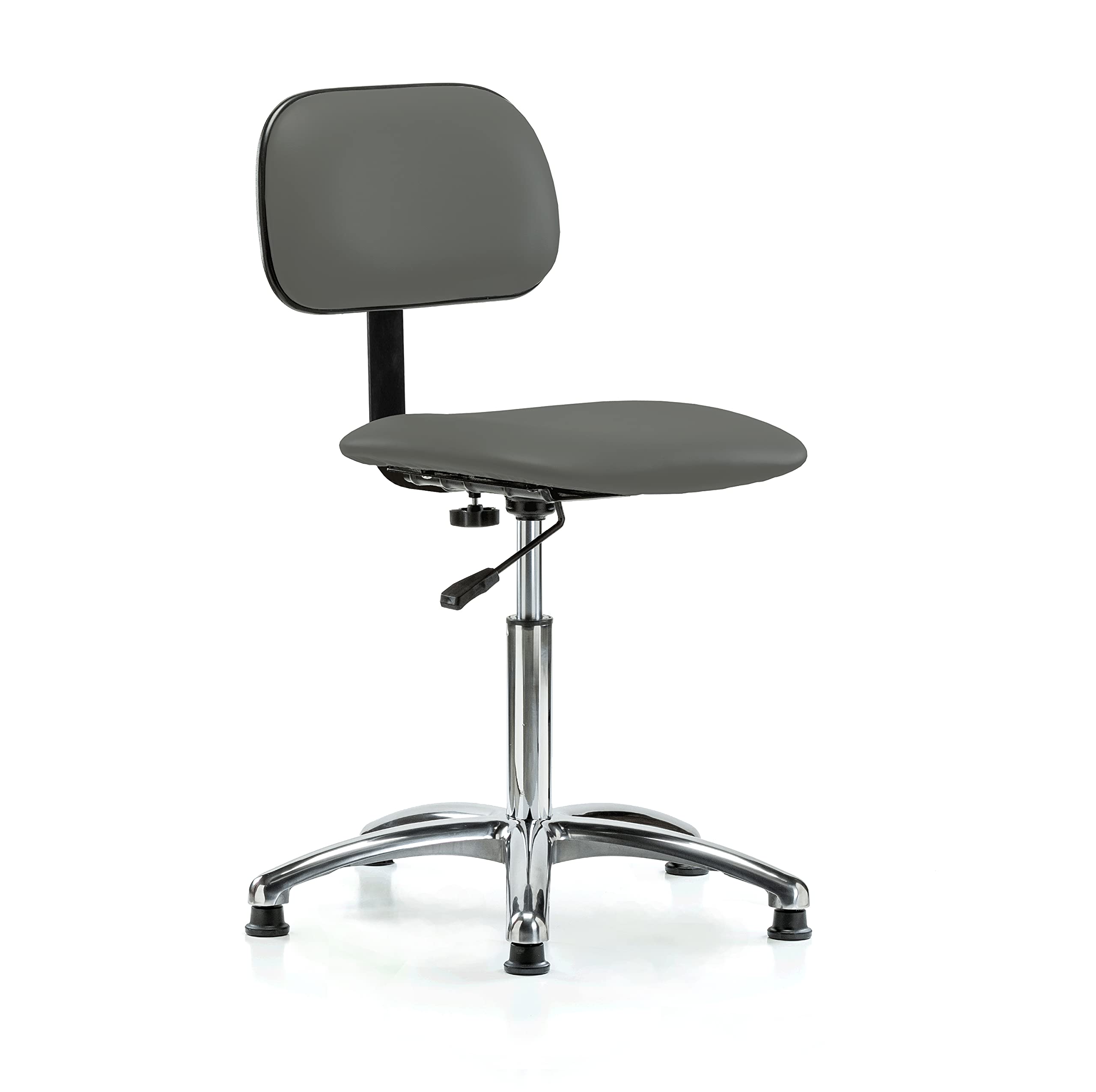 Ergonomic Perch Chrome Stationary Lab Chair with Adjustable Backrest & Seat Height (20-27