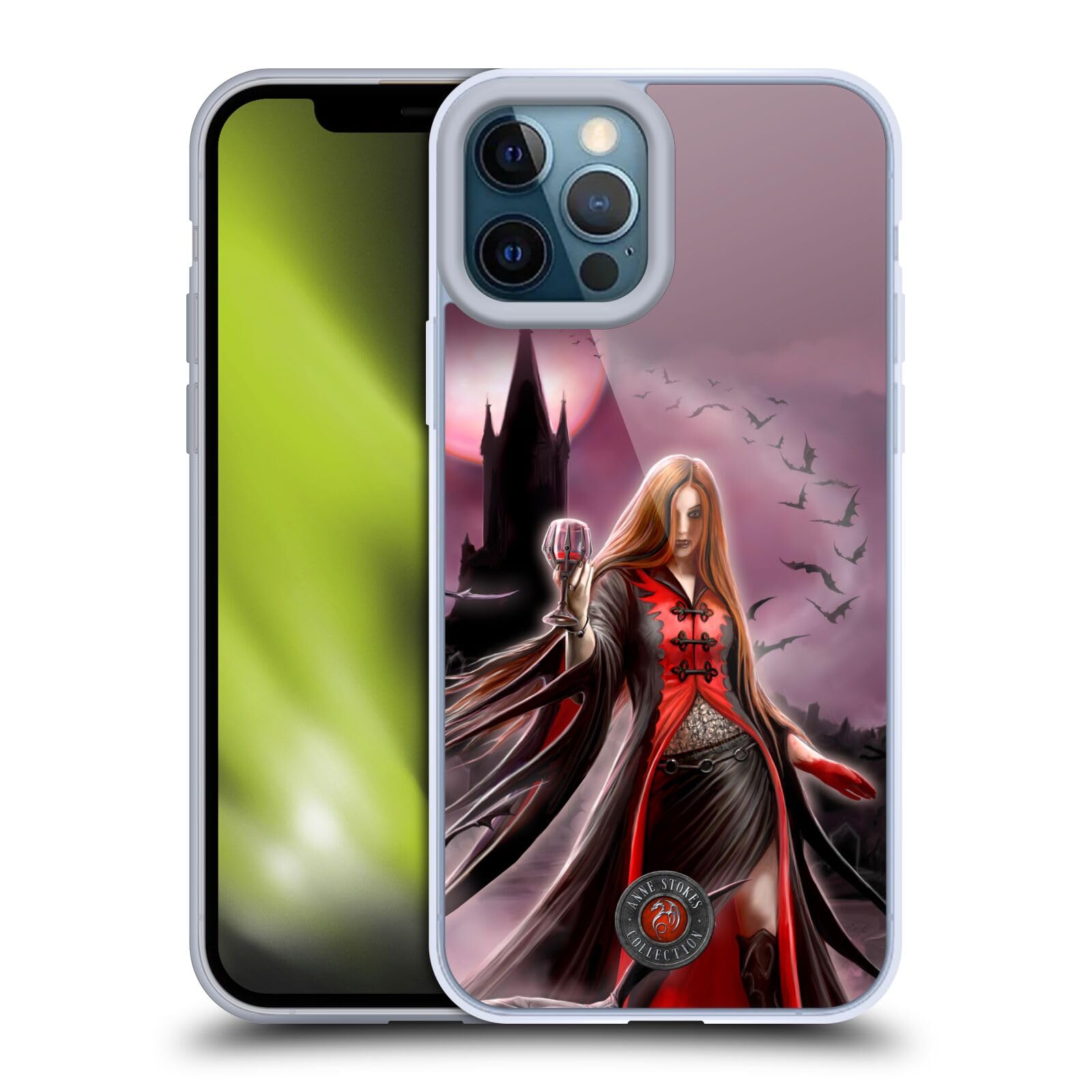 Officially Licensed Anne Stokes Blood Moon Gothic Soft Gel Case for Apple iPhone 12 Pro Max - Stylish Protective Phone Cover for Gothic Lovers, Perfect for Daily Use, Parties & Halloween Events