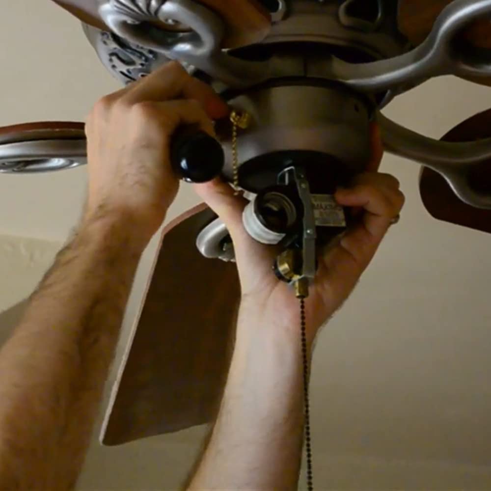 **DAYONE Ceiling Fan Light Kit with E-27 Multi Lampholder Socket & Zing Ear ZE-310D Switch - Includes ZE-109M Pull Chain for Easy Control (Antique Bronze) - Perfect for Bedroom, Living Room & Home Office Lighting**