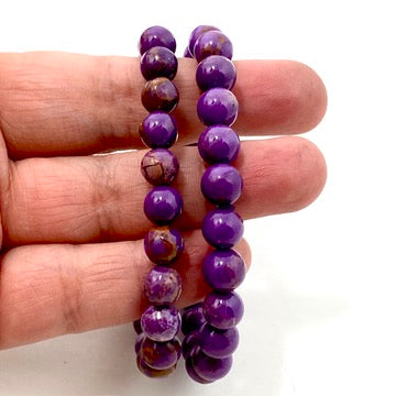 Natural Phosphosiderite Round Beaded Bracelet for Women - Healing Crystal Jewelry for Energy Balance & Stress Relief - Perfect for Meditation, Yoga & Spiritual Practice