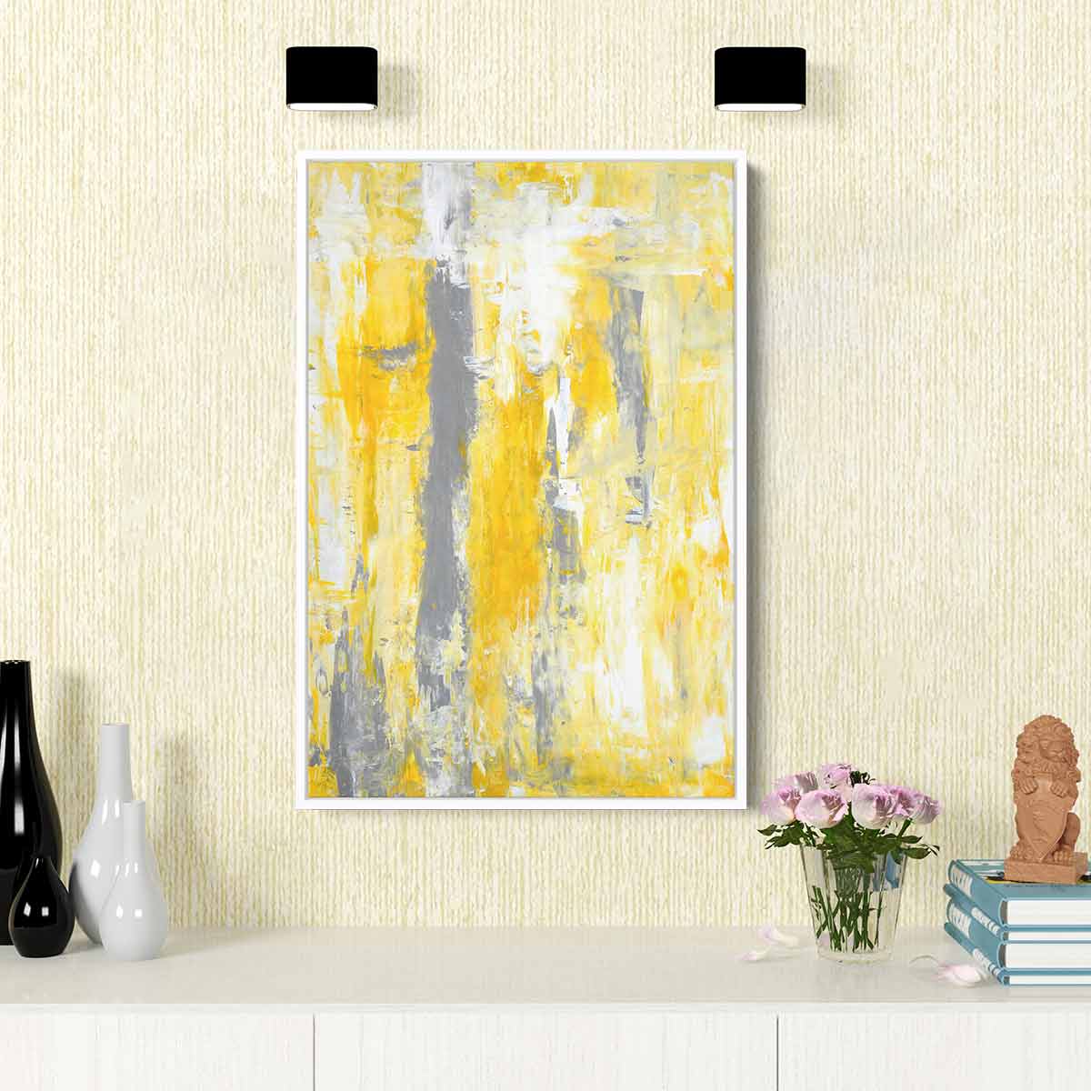 Yellow Abstract Wall Art Canvas Painting - Modern Home Decor for Living Room, Bedroom & Office | 6925