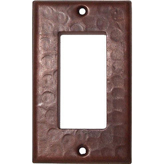 Hammered Copper GFI Switch Plate Cover - Single Outlet, Decorative Electrical Cover for Kitchen, Bathroom & Outdoor Use