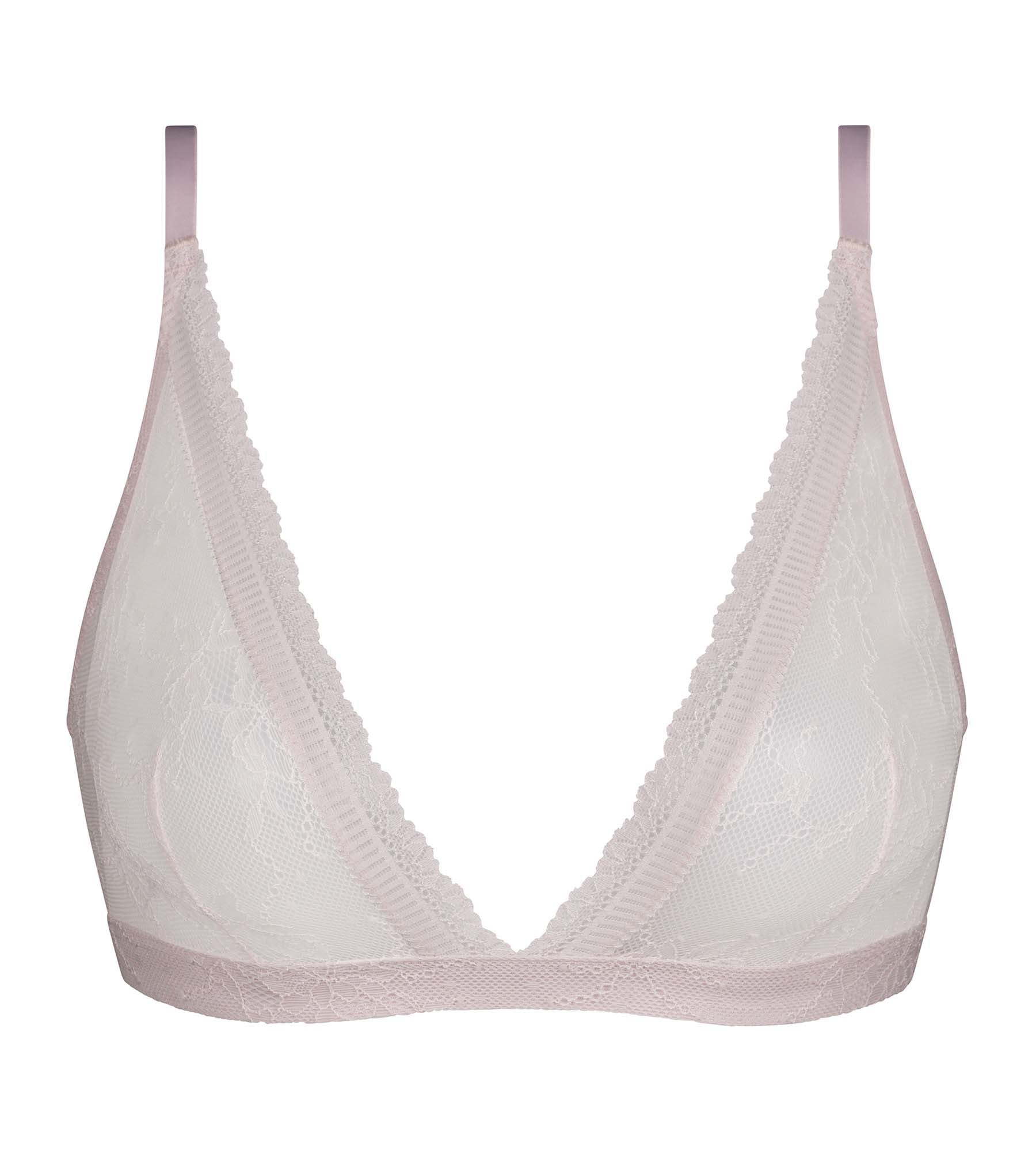 Lace Floral Triangle Bralette - Wireless Comfort Bra in Lilac for Women | Perfect for Yoga, Lounge & Everyday Wear