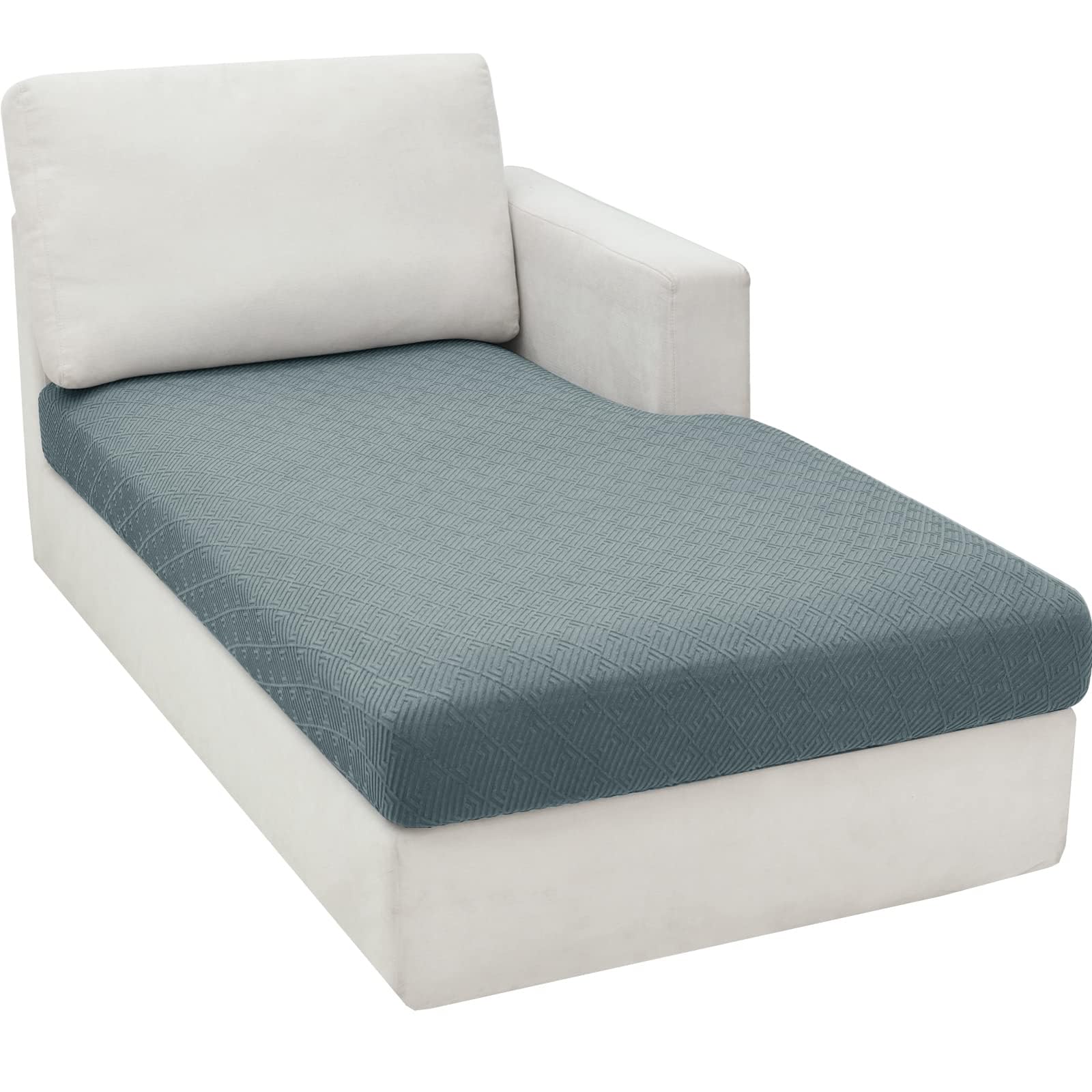 ZNSAYOTX L-Shaped Sectional Sofa Cover - Universal Chaise Lounge Slipcover with Elastic Bottom, 1-Piece Separate Cushion Design, Light Gray Furniture Protector | Perfect for Living Room, Family Room & Home Theater Seating
