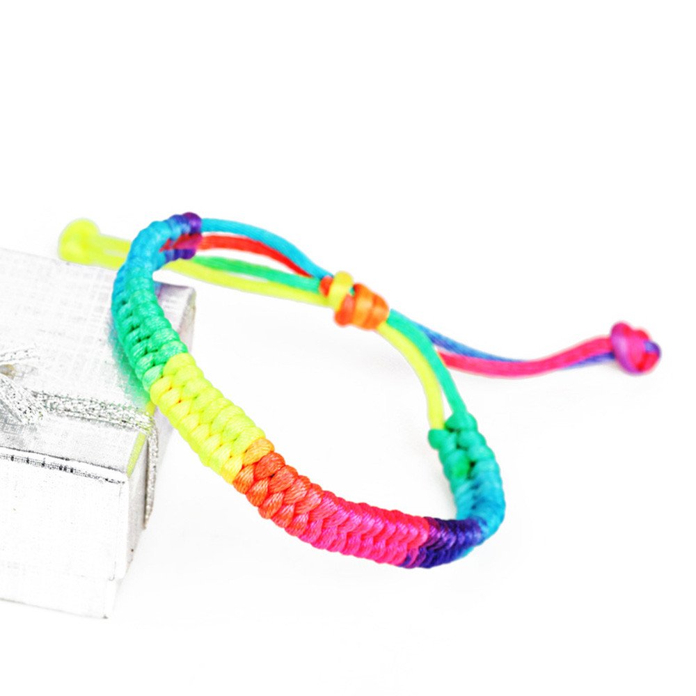 Vibrant Multicolor Braided Bracelet Set for Women & Men - Rainbow Fluorescent Wristbands & Rugged Watches - Perfect for Casual Wear, Parties, and Outdoor Adventures