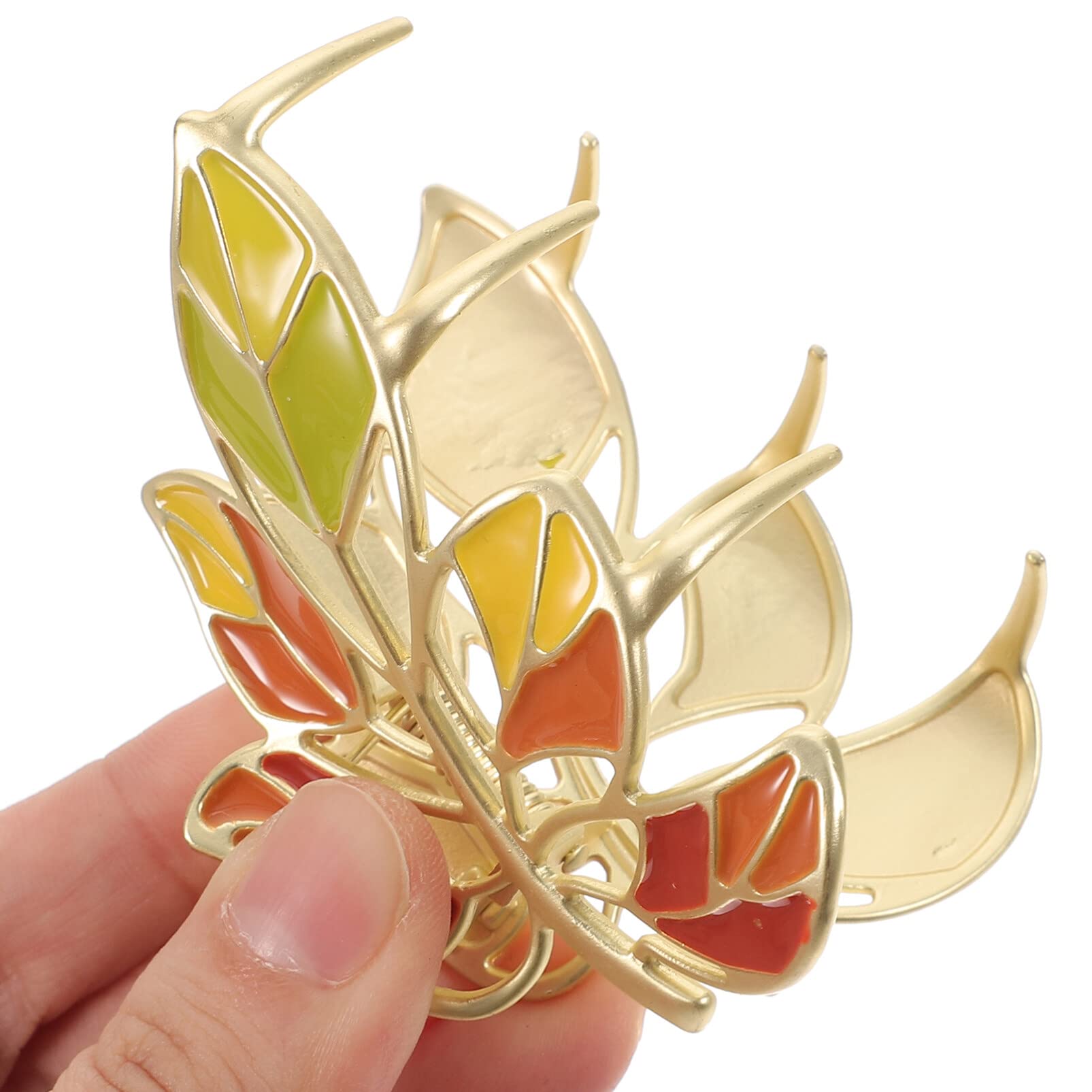 EXCLUZO 3-Piece Large Hair Claw Clips with Leaf Design - Strong Hold Hair Jaw Clips for Women & Girls - Perfect for Updos, Ponytails & Everyday Hairstyles