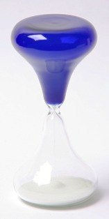 15 Minute Blue & Clear Glass Sand Timer - 5.5