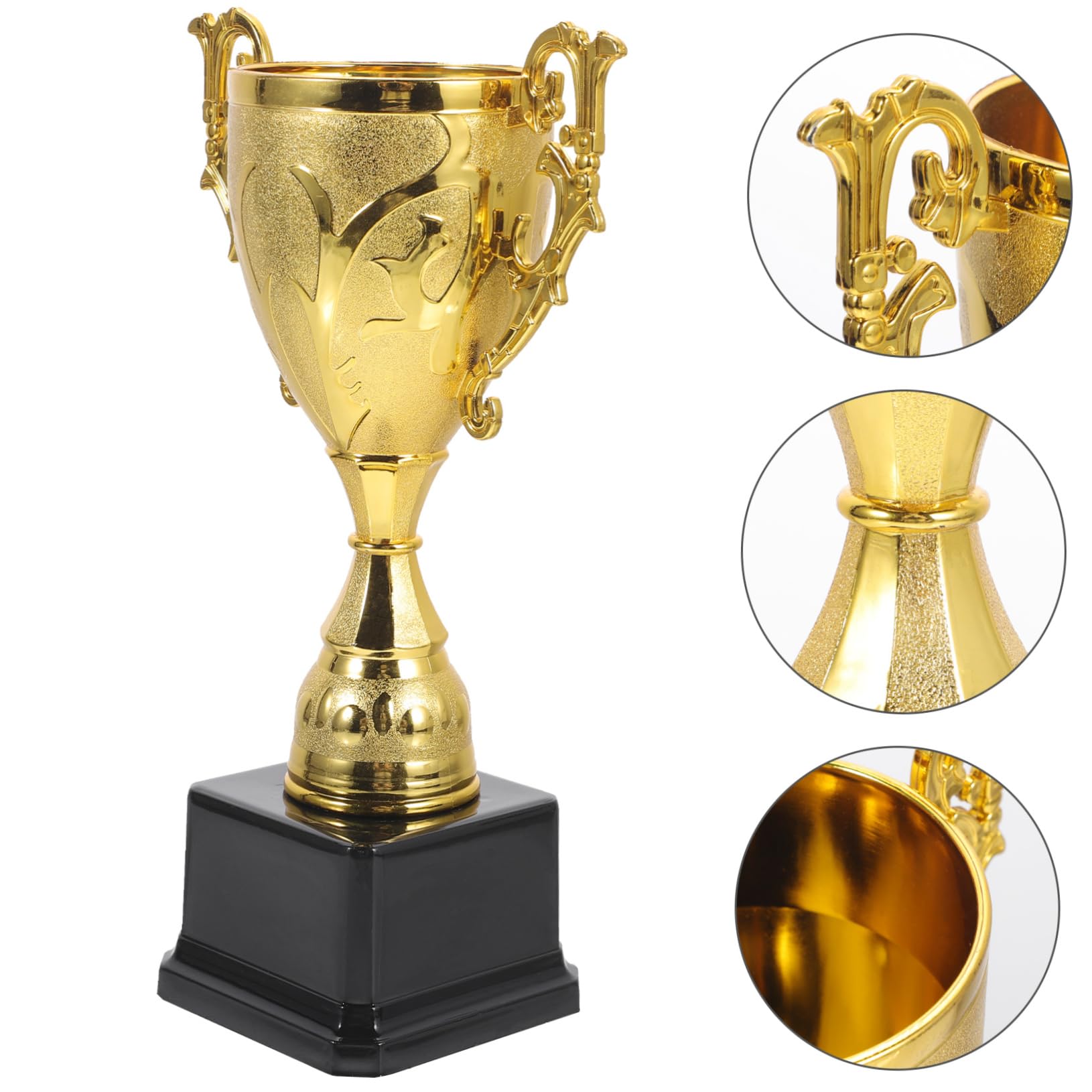 BELLIFFY Kids Plastic Soccer Trophy Toy Set - Mini Champion Awards for Boys & Girls - Silver Sports Prize for Birthday Party, School Competition & Youth Soccer Tournament