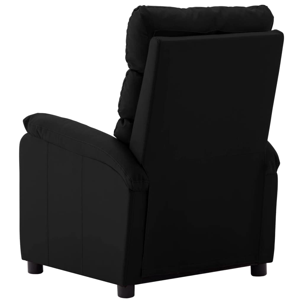 Electric Massage Recliner Chair with Heat & Vibration - Black Faux Leather Living Room & Bedroom Reclining Chair for Relaxation, Pain Relief & Home Theater Comfort