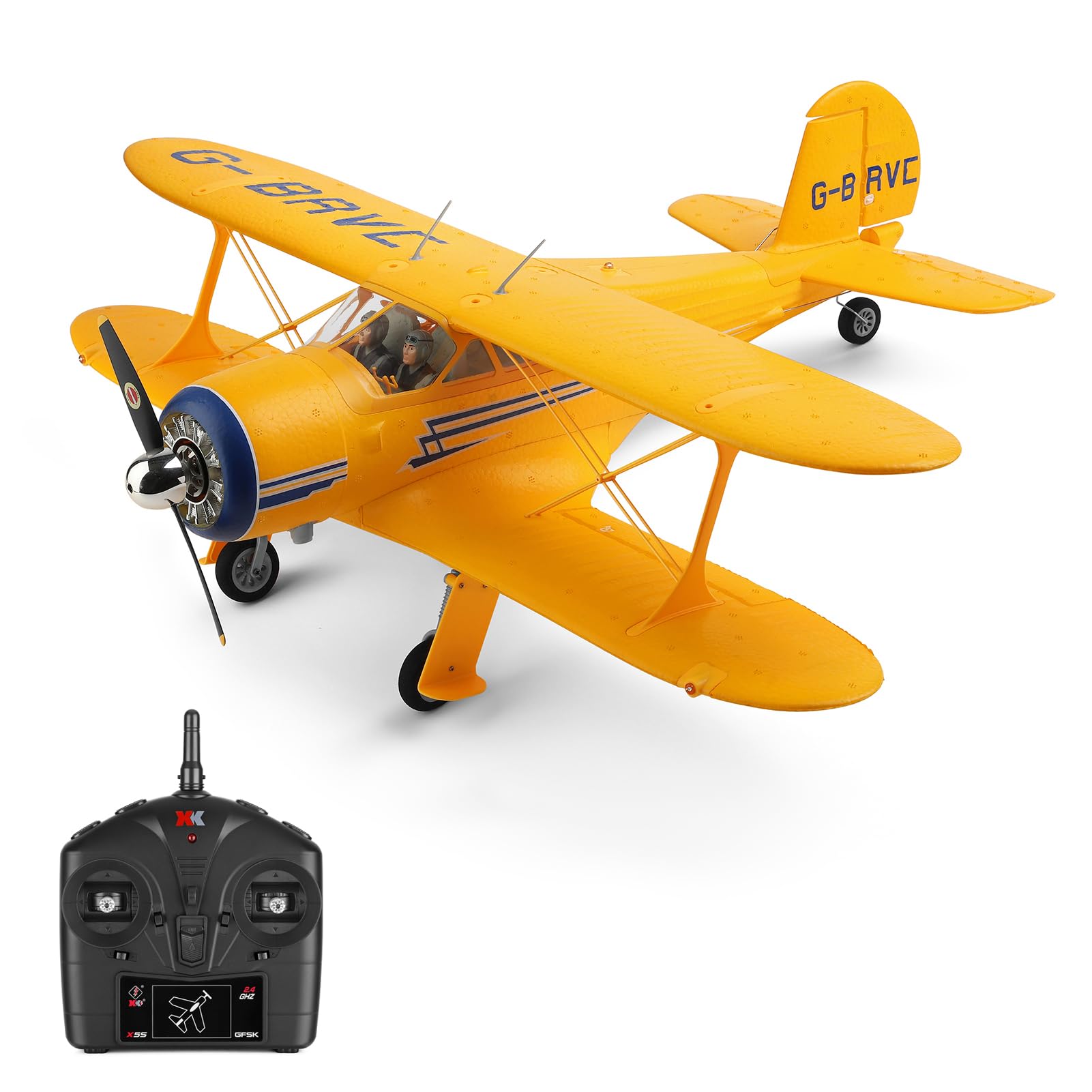 GoolRC XK A300 4CH Brushless RC Airplane - 2.4GHz Remote Control Aircraft with 3D/6G Flight Modes, Easy to Fly for Beginners & Adults, Durable Yellow Fighter Plane | Perfect for Outdoor Flying, Aerial Photography & RC Hobby Training