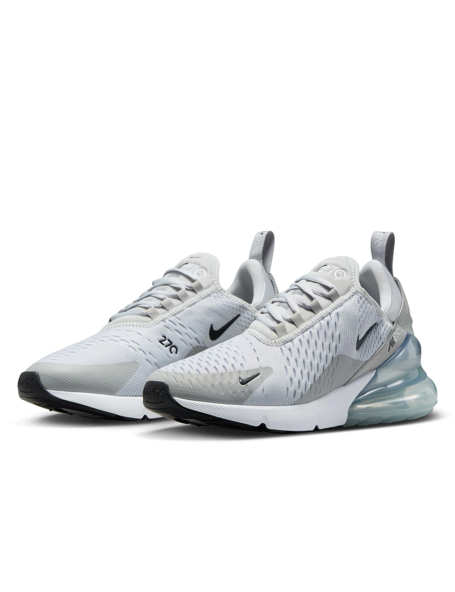 Nike Air Max 270 Running Shoes - Pure Platinum/Black/Light Smoke Grey - Comfortable Cushioned Sneakers for Men & Women | Perfect for Jogging, Gym Workouts & Casual Wear