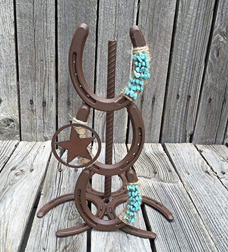 Sturdy Horseshoe Paper Towel Holder - Rustic Farmhouse Kitchen Decor for Countertop or Wall Mount - Perfect for Kitchen, Bathroom, or RV Use