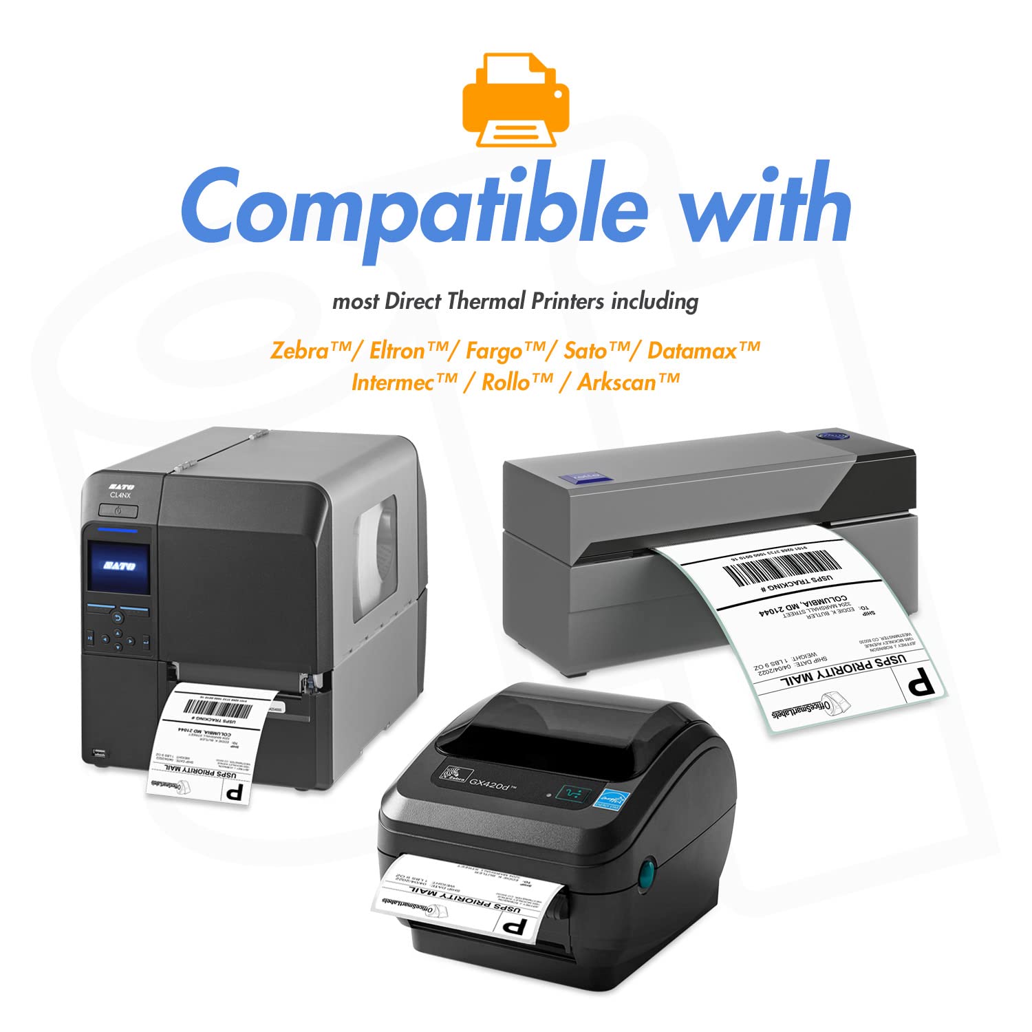 1.5 x 1 Inch Direct Thermal Labels - Compatible with Rollo & Zebra Printers - 1