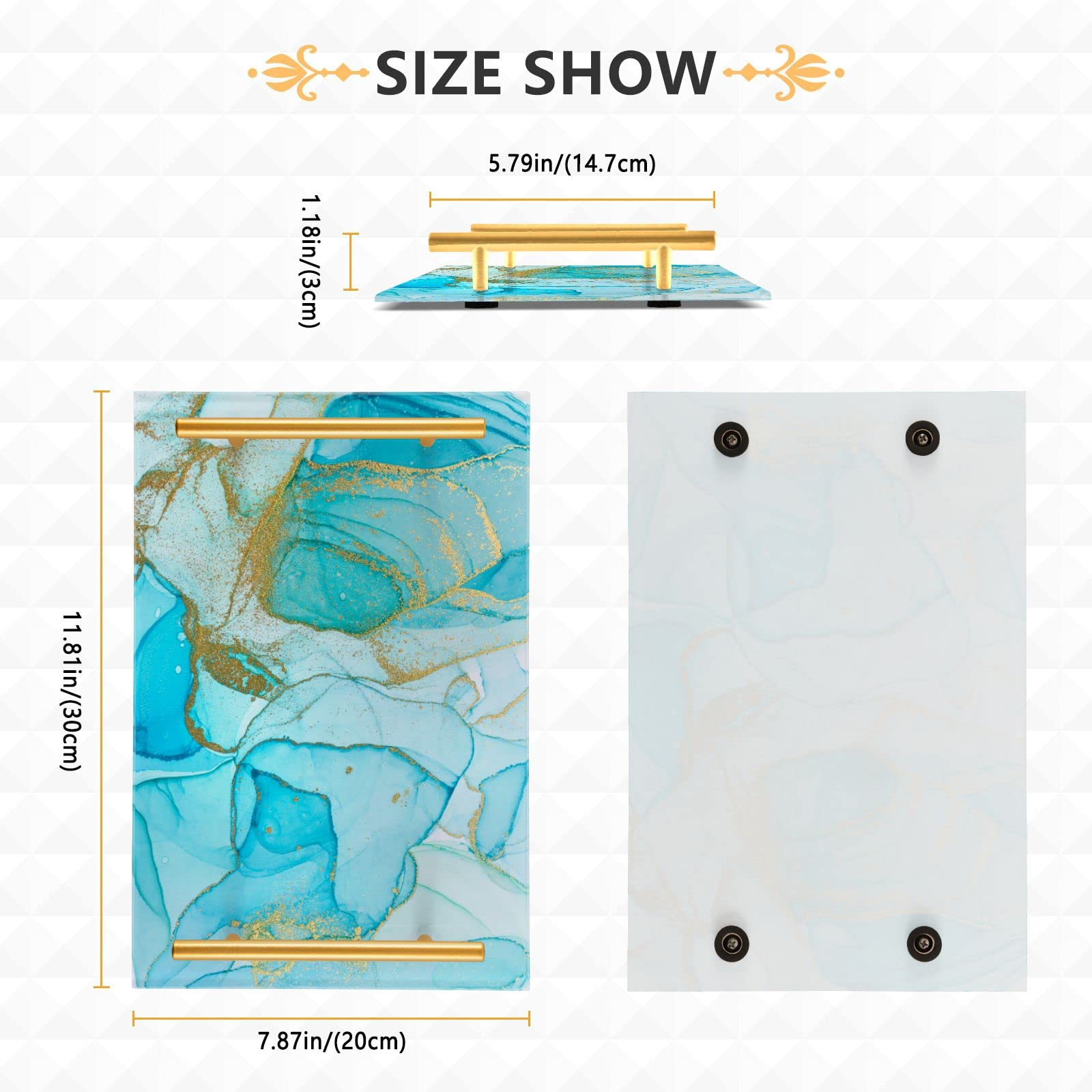 Acrylic Serving Tray with Handles - 7.87