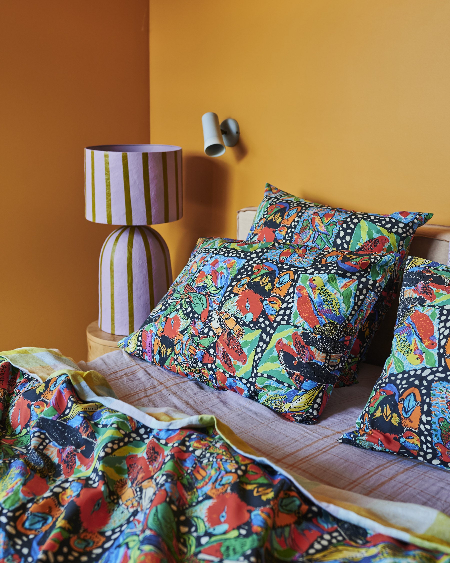 Kip&Co x Jenny Kee Parrots & Cockatoos Organic Cotton Pillowcase Set - Soft & Hypoallergenic Bedding for Kids & Adults - Perfect for Nursery, Guest Room & Bohemian Home Decor