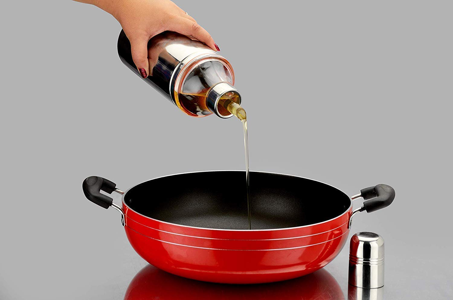 1000ml Stainless Steel Oil Dispenser Bottle - Leakproof & Dustproof Oil Dropper for Kitchen, Salad Dressing, Vinegar, Olive Oil - Pack of 2 with Easy-Pour Spout