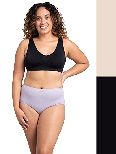 Comfort Bra - Seamless - 2 Pack Black/Cashmere