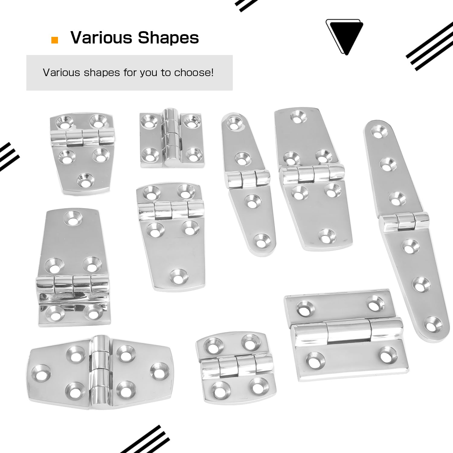 Atibin Heavy Duty Marine Hinge - 316 Stainless Steel Boat Deck Hinges for Cabinets & Doors | Corrosion-Resistant Marine Hardware for Boats, Yachts & Outdoor Applications