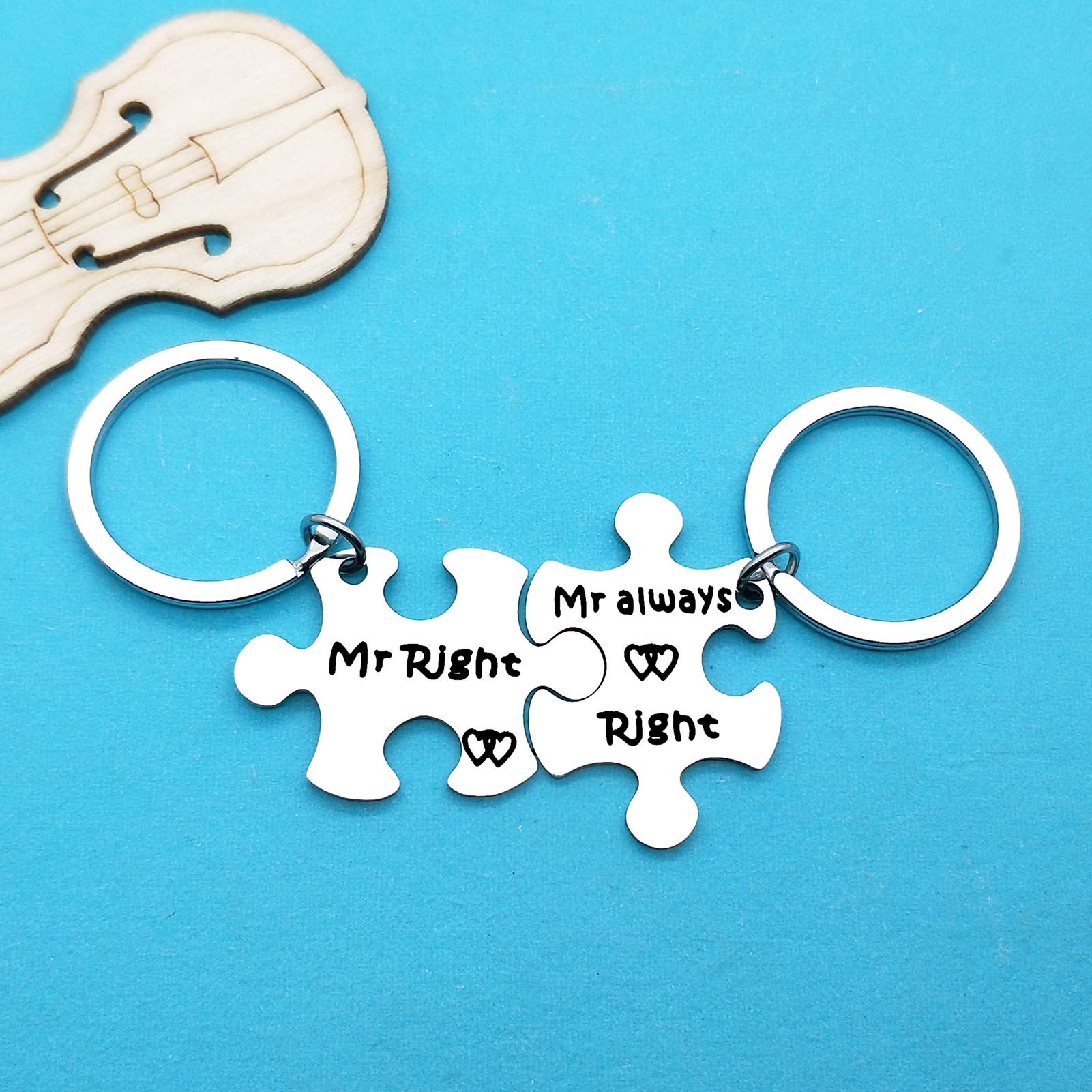 Mr. & Mr. Always Right Keychain Set - Gay Pride Couple Gift, LGBT Anniversary, Valentine's Day, Christmas & Birthday Gift for Men - Perfect for Weddings, Pride Events & Romantic Celebrations