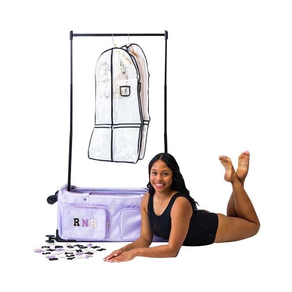 Large Collapsible Dance Bag for Women & Men - Multi-Purpose Storage for Dance, Skating, Cheerleading, Pageantry & Travel - Foldable Gym Duffel with Shoulder Strap - Perfect for Dance Classes, Competitions & Gym Workouts - Lavender