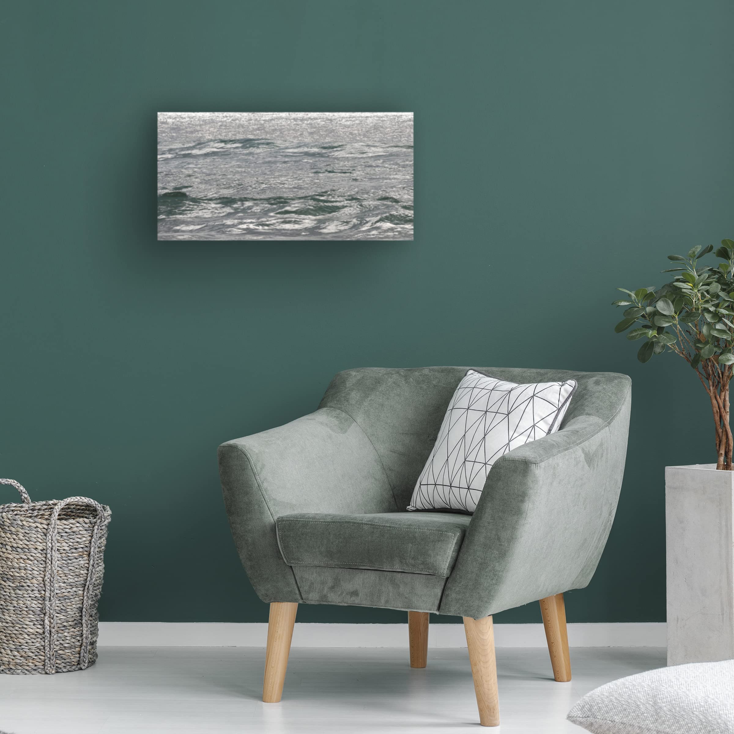 Trademark Fine Art 'Shades Of The Ocean 3' Canvas Wall Art by Beata Czyzowska Young - Modern Coastal Painting for Living Room, Bedroom & Office Decor