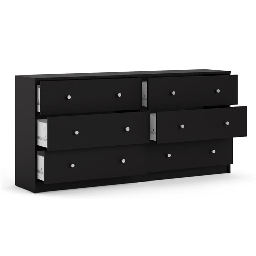 Pemberly Row 3-Piece Engineered Wood Dresser and Nightstand Set in Black - Modern Bedroom Furniture for Master & Guest Rooms