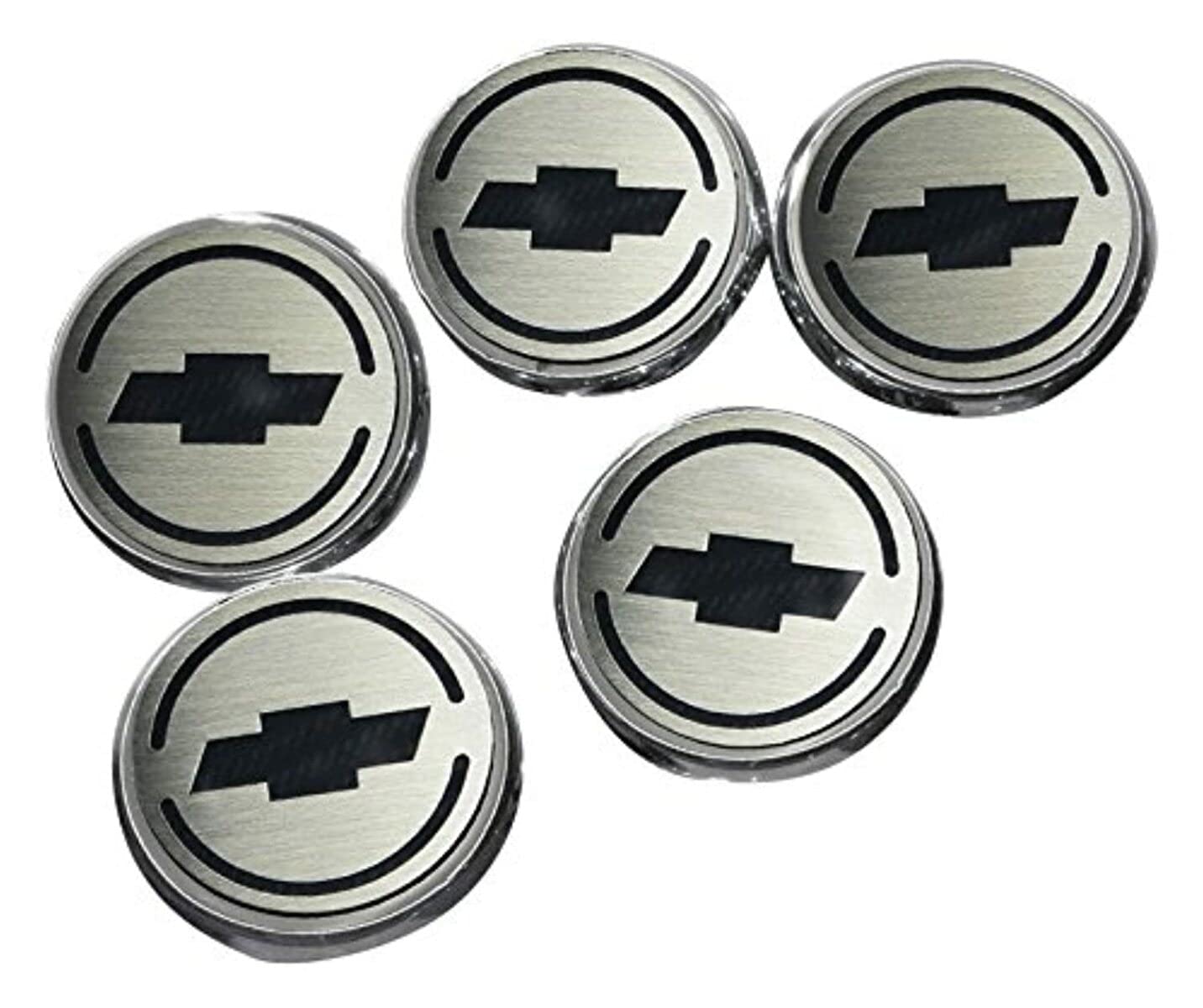 American Car Craft 5-Piece Black Cap Cover Set - Bowtie Carbon Fiber for Auto Detailing