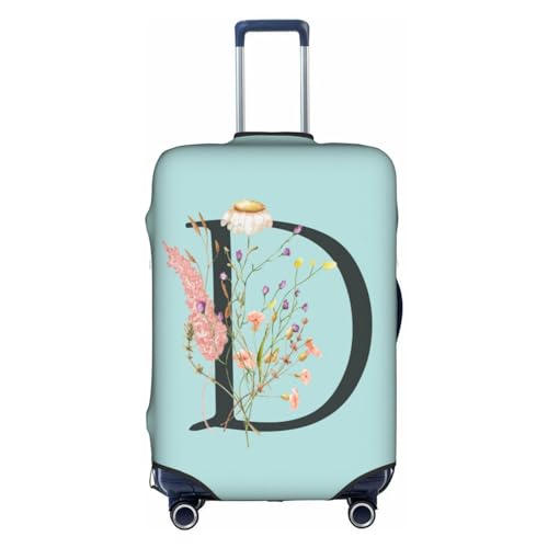 Black Letter D Boho Floral Flowers Leaves