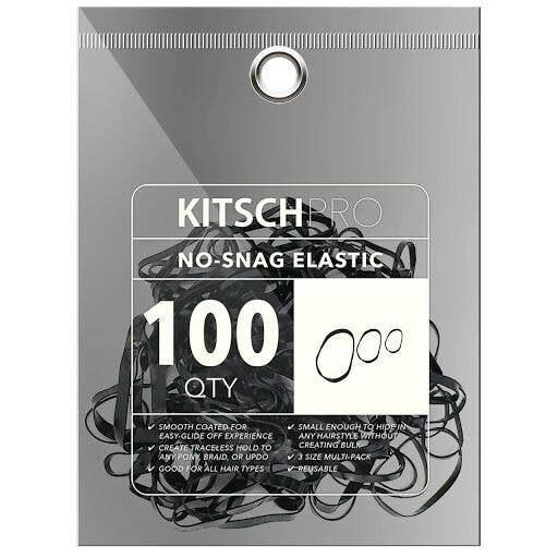 No Snag Elastic Hair Ties 100 Pack - Black, Snag-Free Hair Bands for Women & Girls - Perfect for Ponytails, Braids, and Workouts