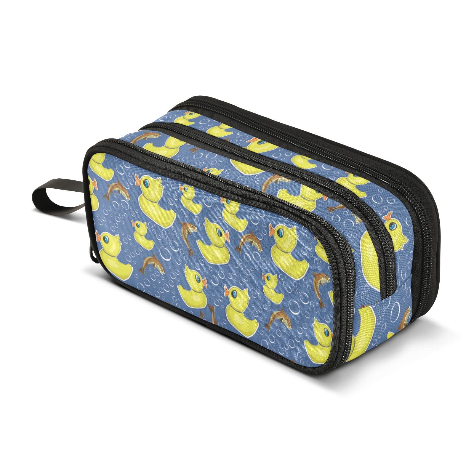 J JOYSAY Large Capacity Ducks & Fish Design Pencil Case for School, College, Office - Spacious Pen Pouch for Boys & Girls - Perfect for Organizing Stationery, Art Supplies, and Writing Tools