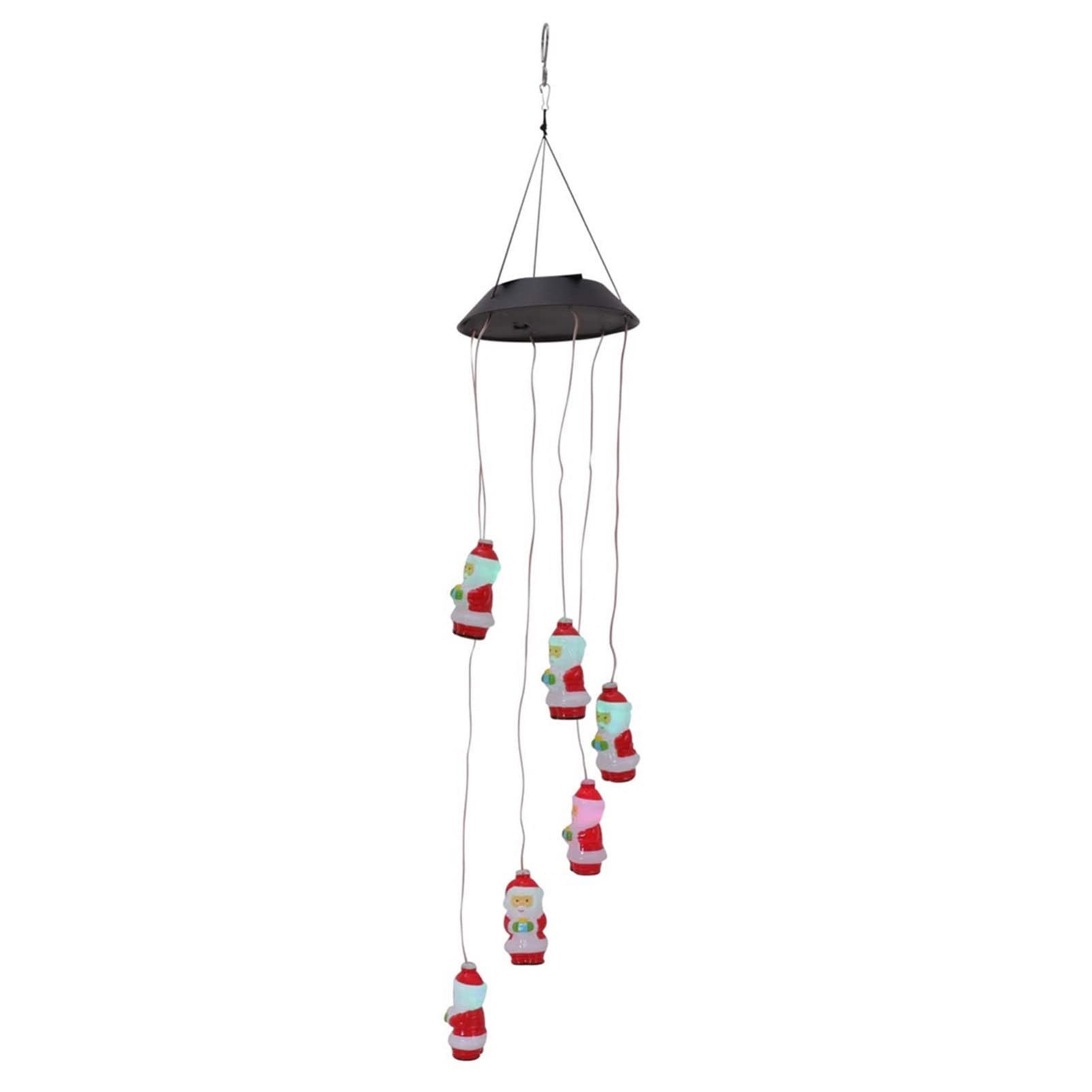 Santa Claus Solar Wind Chime Light - Outdoor Hanging Solar Wind Bell for Garden, Yard & Christmas Decoration | Perfect for Patio, Porch & Holiday Decor