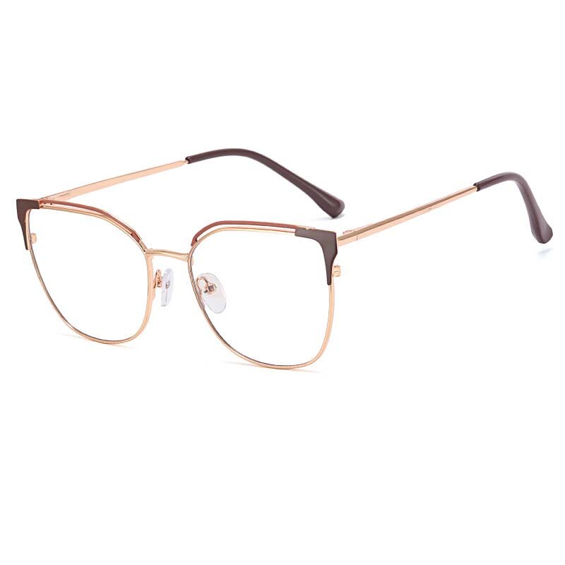 CCspace Women's Full Rim Square Cat Eye Eyeglasses Frame 53363 - Lightweight Alloy Glasses for Women, Fashionable & Durable - Perfect for Office, Reading, and Everyday Wear