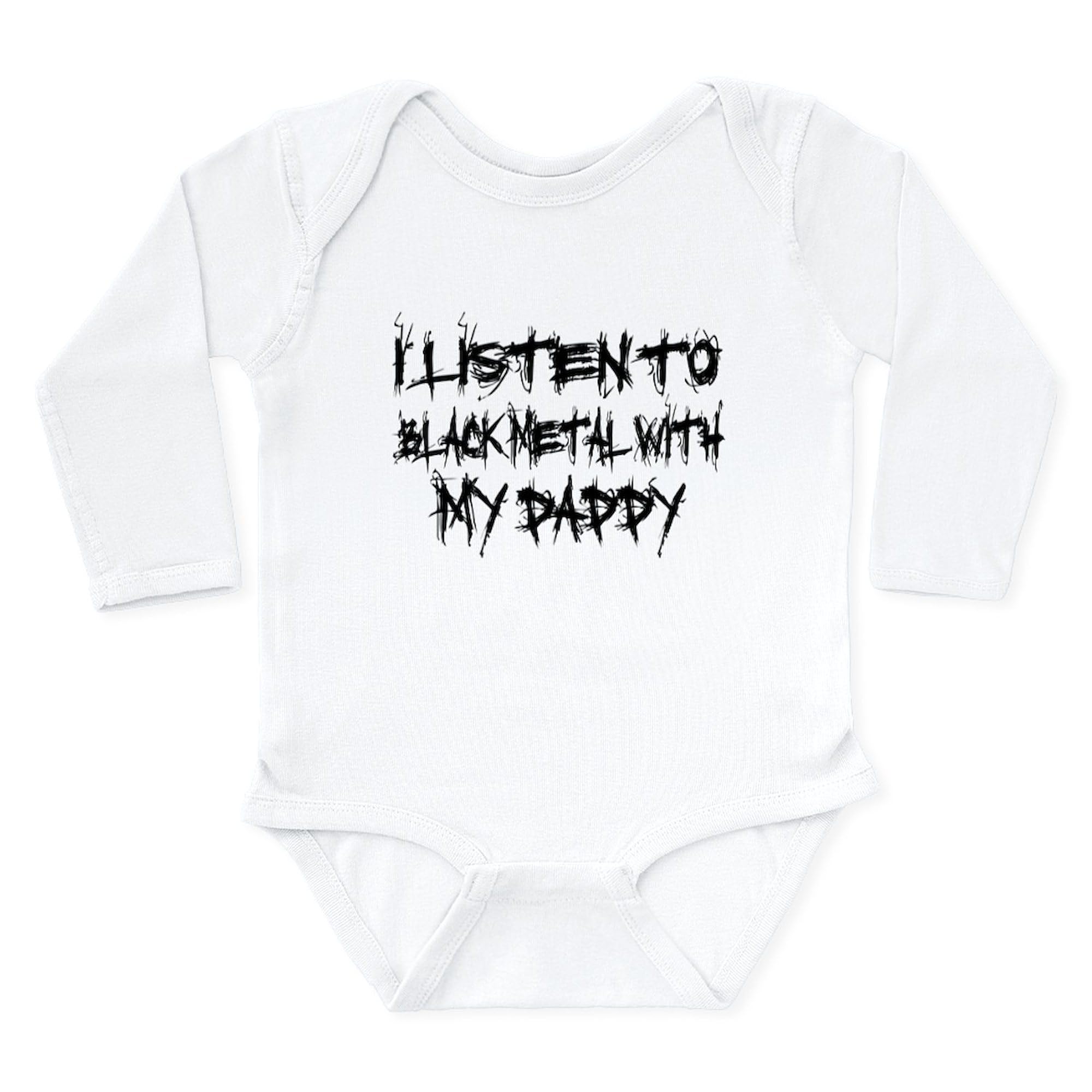Black Metal with Daddy Long Sleeve Infant Bodysuit - Cute Baby Romper for Boys & Girls | Perfect for Family Photos, Holidays & Casual Outings