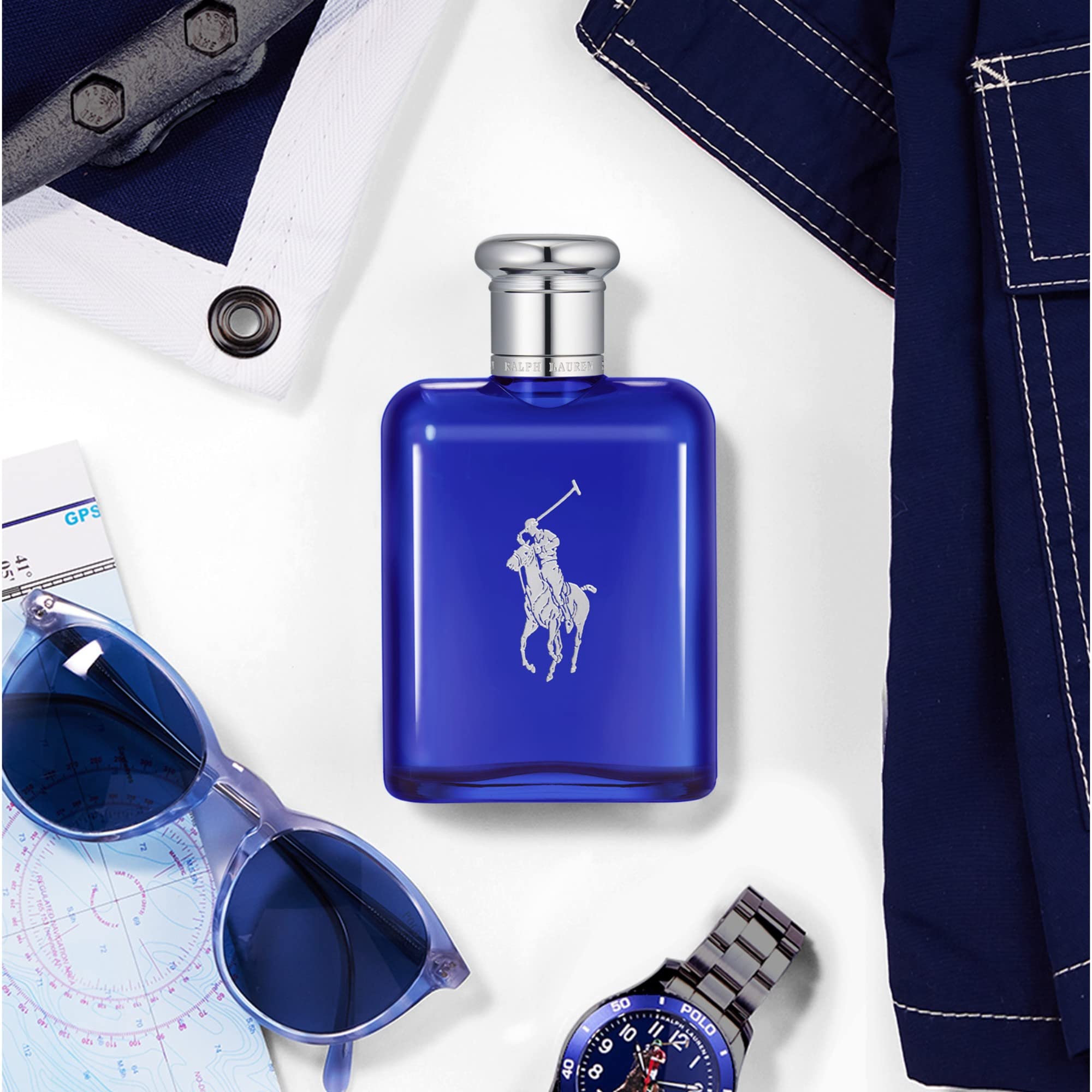 Ralph Lauren Polo Blue Eau de Toilette for Men - Aquatic Fresh Cologne with Citrus, Sage & Suede Notes - Medium Intensity Fragrance - Perfect for Daily Wear, Office & Special Occasions