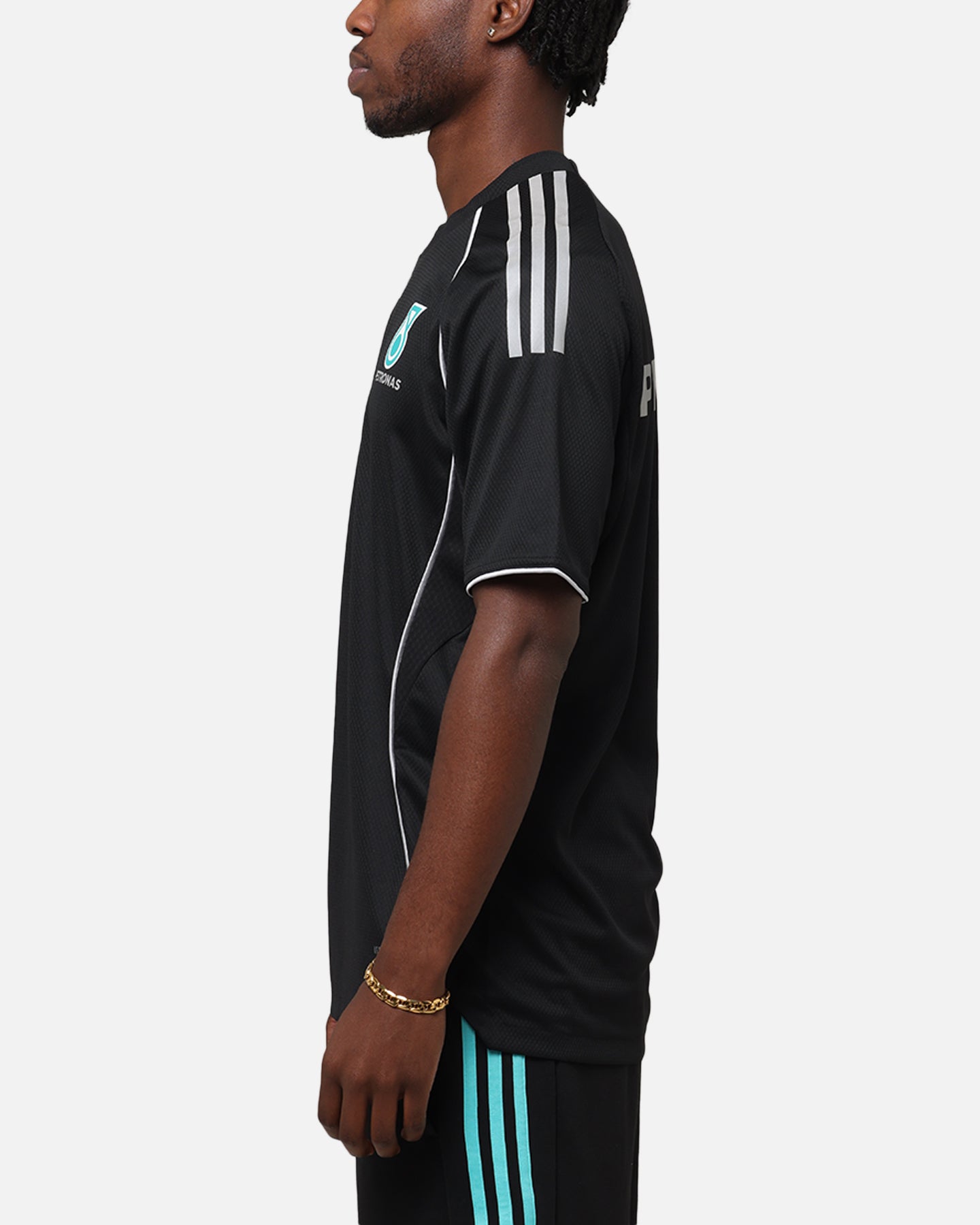Adidas x Mercedes AMG Petronas Formula One F1 DNA T-Shirt - Black/Silver - Men's Racing Fan Apparel for Casual Wear & Motorsport Events