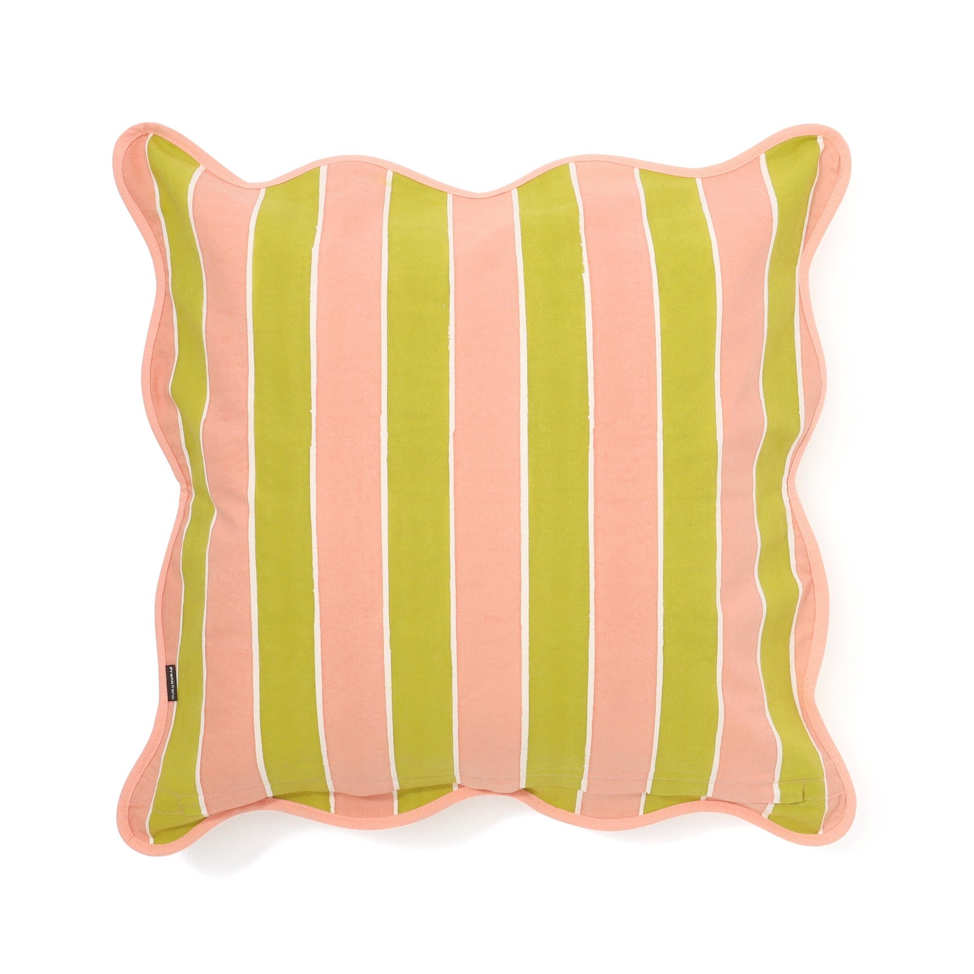 Handmade Block Print Cushion Cover 18x18 Inches - Pink & Green Cotton Pillow Case for Sofa, Bed, Living Room Decor - Boho Home Accessories for Cozy Interior Design