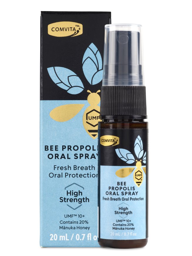 Comvita Bee Propolis Oral Spray - High Strength Immune Support for Adults & Kids - Natural Throat Soother for Cough & Sore Throat Relief - Great for Travel, Work & School