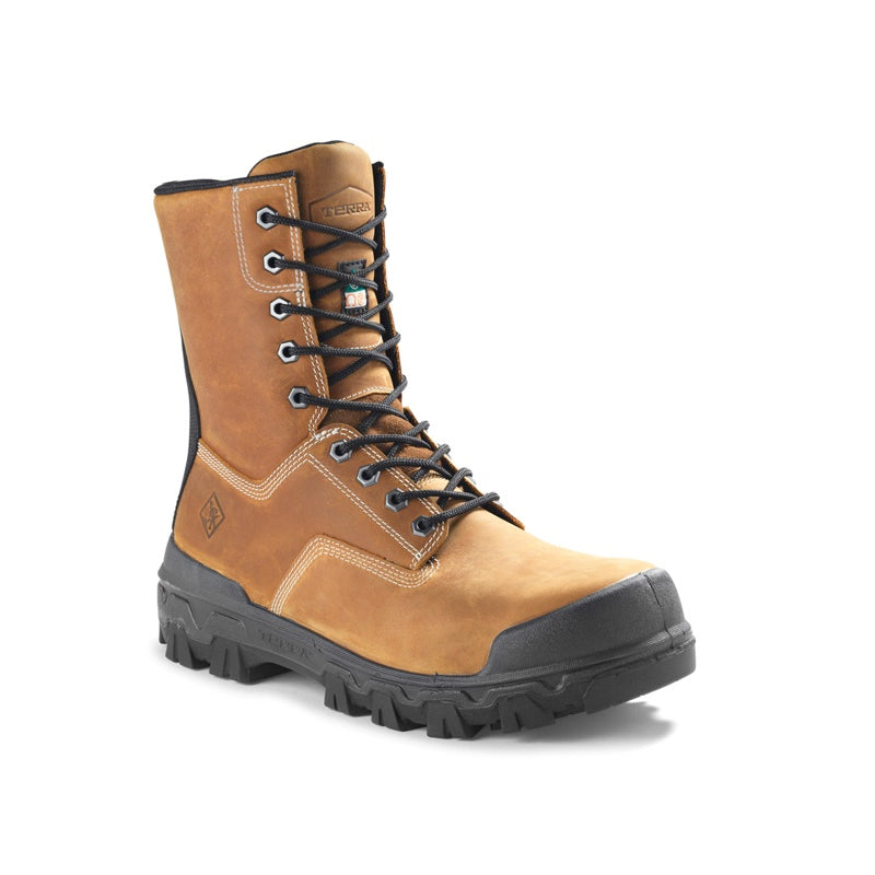 Terra Sentry 2020 Men's 8 Composite Toe Work Boots - Safety Shoes with Bumper Toe TR0A4NQ9FWE, Brown - Ideal for Construction, Warehouse & Industrial Work