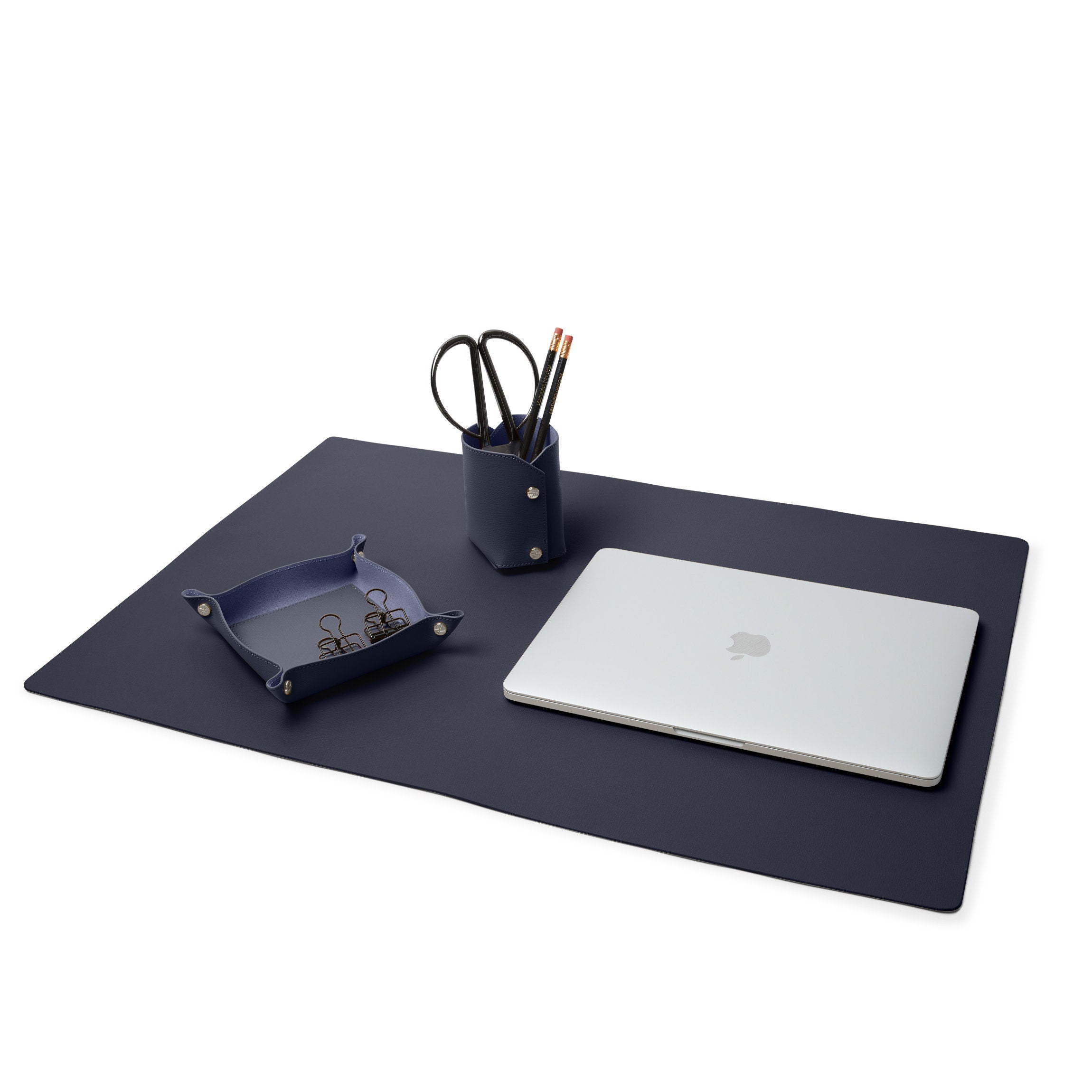Modern Desk Set Midnight Blue - Stylish Office Organizer with Pen Holder, Notepad & Phone Stand - Perfect for Home Office, Study & Workspace Organization