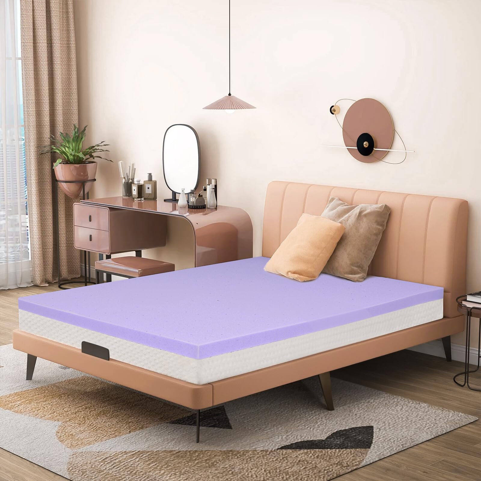 BedsPick 2 Inch Twin XL Memory Foam Mattress Topper with Cooling Gel - Plush Mattress Pad for Back Pain Relief | Extra Long College Dorm Bed Cushion for RV, Camping, Couch & Hospital Use | Purple Comfort Layer for Better Sleep