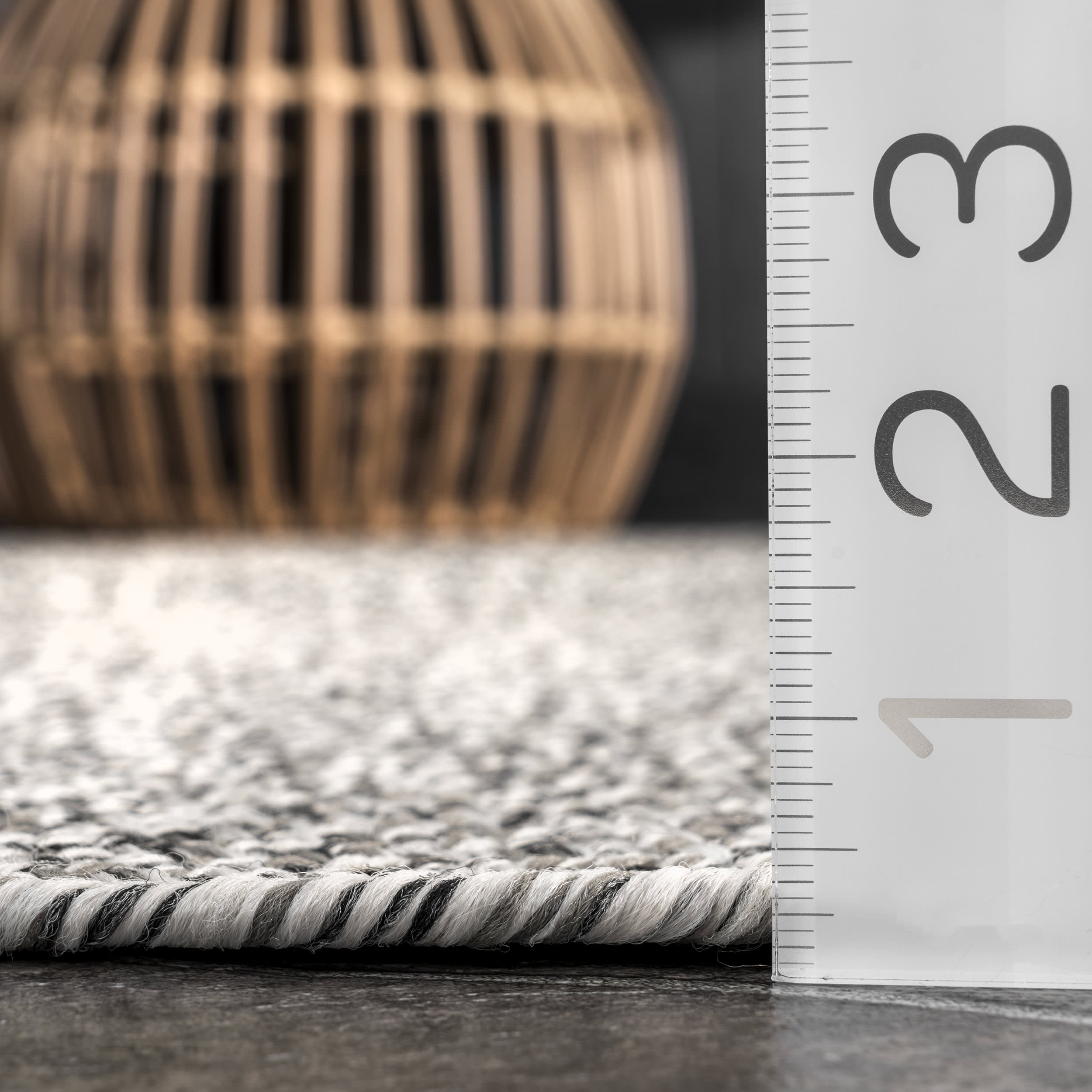 Ashen Braided Tassel Area Rug - Soft & Durable Indoor/Outdoor Carpet for Living Room, Bedroom, Patio - Salt and Pepper Color