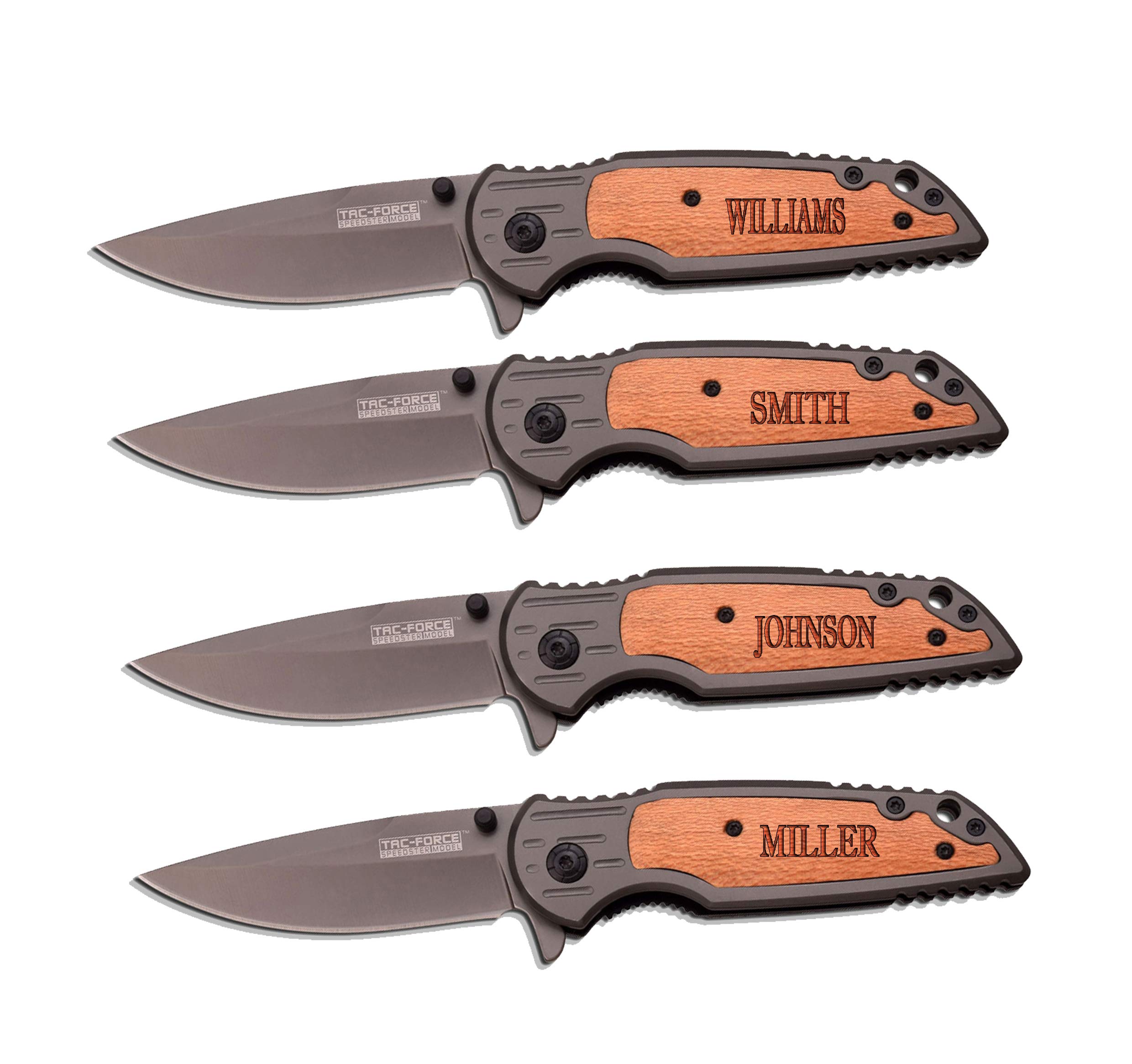 Personalized Engraved Pocket Knife Set of 4 - Unique Groomsmen Gifts for Weddings, Bachelor Parties & Outdoor Adventures