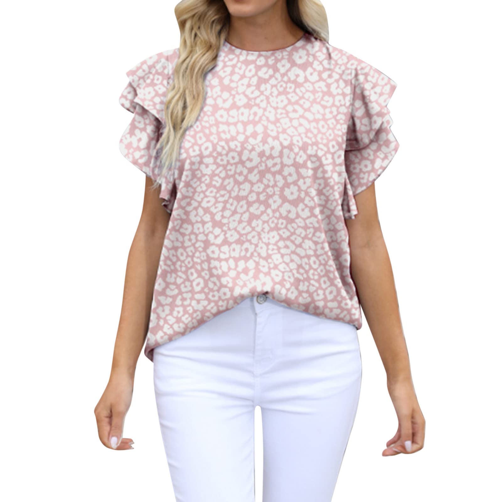 Floral Print Women's T-Shirt - Crew Neck Short Sleeve Casual Top for Summer | Lightweight & Comfortable Basic Tee for Everyday Wear, Outings & Vacation