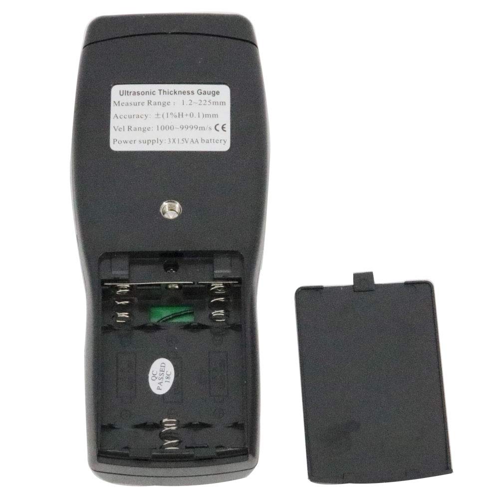 AS840 Digital Ultrasonic Thickness Gauge Tester Meter 1.2-225mm (0.05-8.86in) with 1000-9999m/s Velocity - Precision Metal, Plastic, Glass Thickness Measurement for Industrial, Marine, and Automotive Inspection