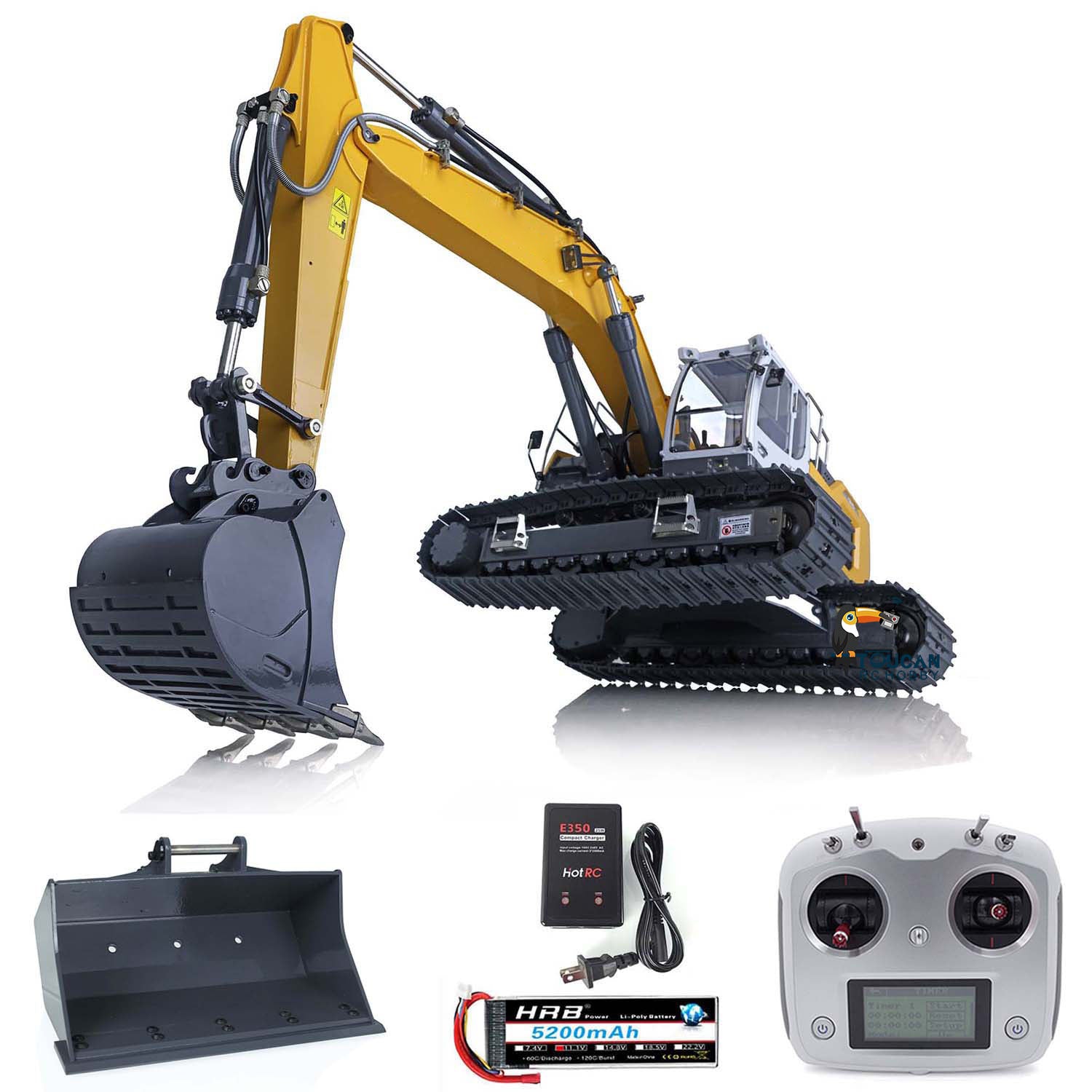 1/14 Scale Hydraulic RC Excavator L945 - Metal Construction Vehicle with Remote Control, RTR (Ready-to-Run) Toy Truck Model - Includes Transmitter & Battery - Perfect for Construction Enthusiasts & Outdoor Play