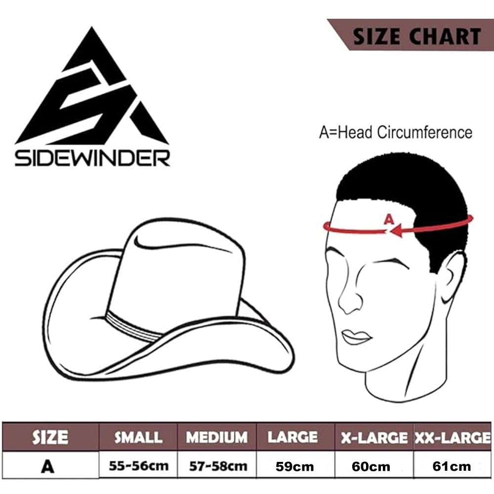 Shapeable Leather Cowboy Hat for Men & Women - Wide Brim Western Outback Hat with Adjustable Fit - Perfect for Rodeo, Country Music Festivals & Outdoor Adventures