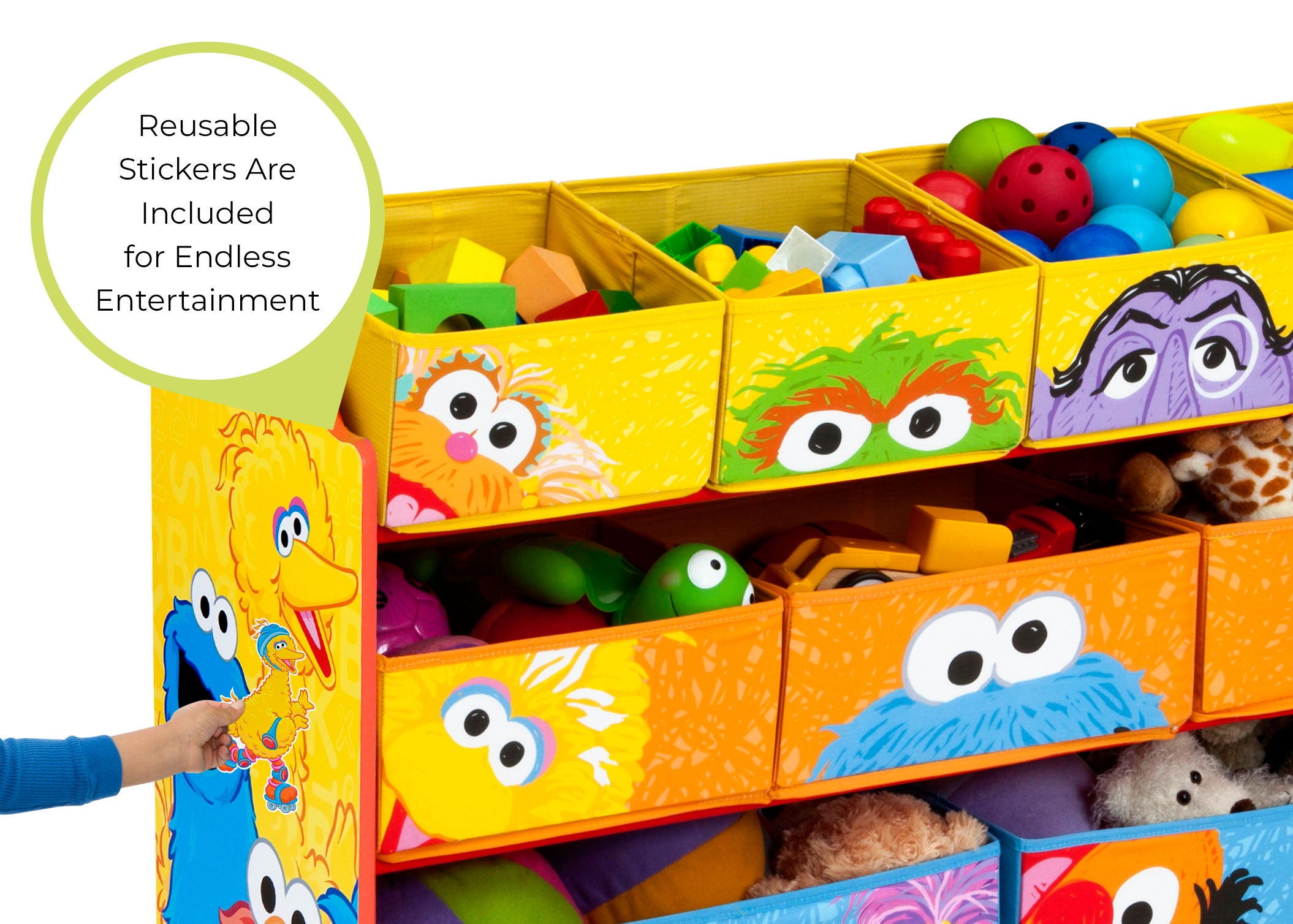 Sesame Street Deluxe Multi Bin Toy Organizer - Colorful Kids Storage Solution for Playroom, Bedroom & Classroom Organization - Perfect for Toys, Books & Arts Supplies