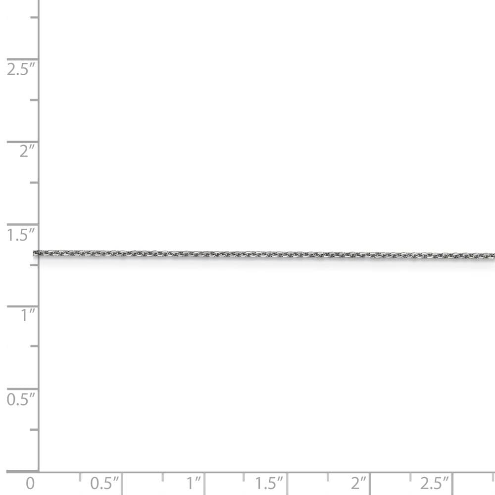 The Black Bow 0.95mm 14k White Gold Diamond Cut Cable Chain Necklace - Perfect for Elegant Evening Wear & Special Occasions
